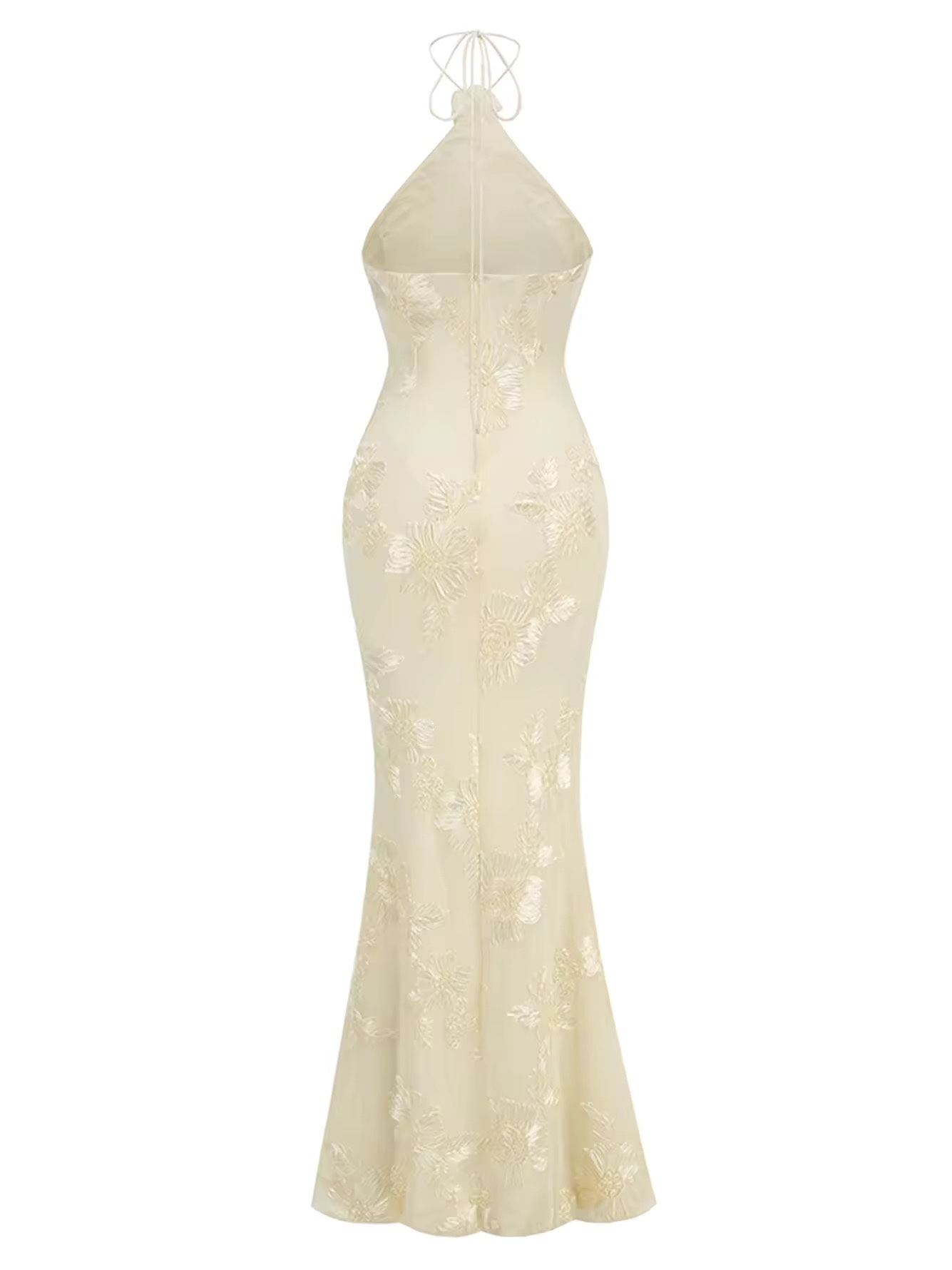 Halter 3D Flower Bodycon Long Maxi Dress