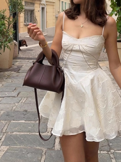 Spaghetti Strap A Line Summer Vacation Mini Dress