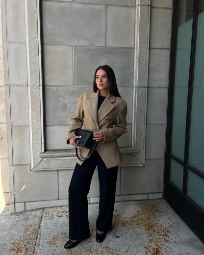 Elegant Double Breasted Button Long Sleeve Blazer