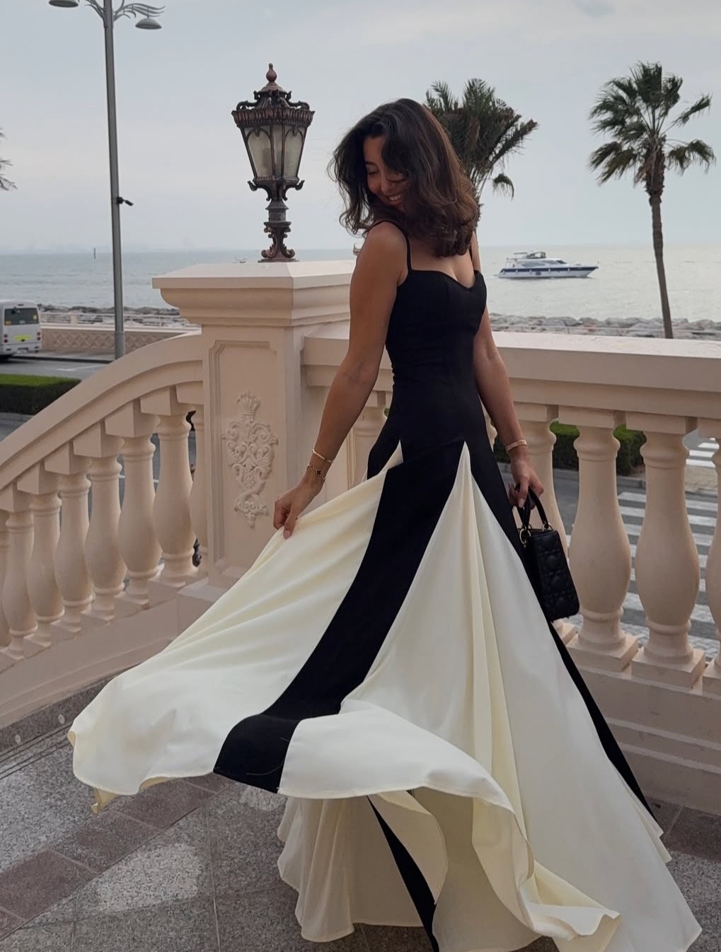 Two Tone Contrast Elegant Sleeveless Maxi Dress