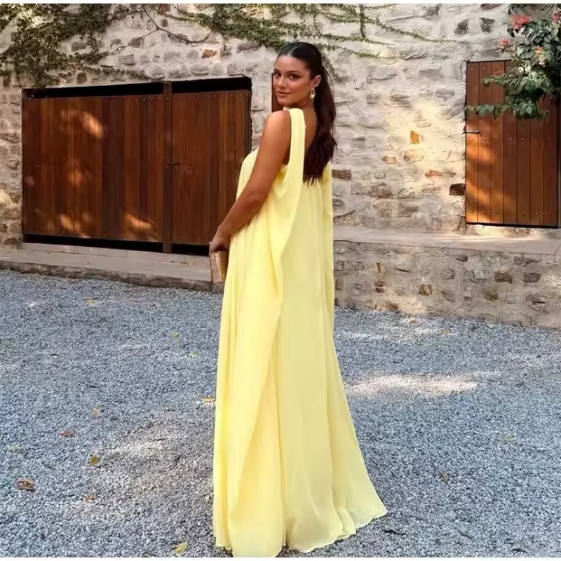Yellow Elegant Occasion Strapless Maxi Dress