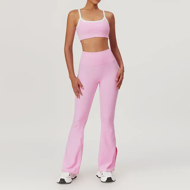 mikeyoga 2PCS Yoga Set Women Clothes Workout Set Sportswear Gym Clothing Push Up Fitness Bra High Waist Leggings Sports Suits