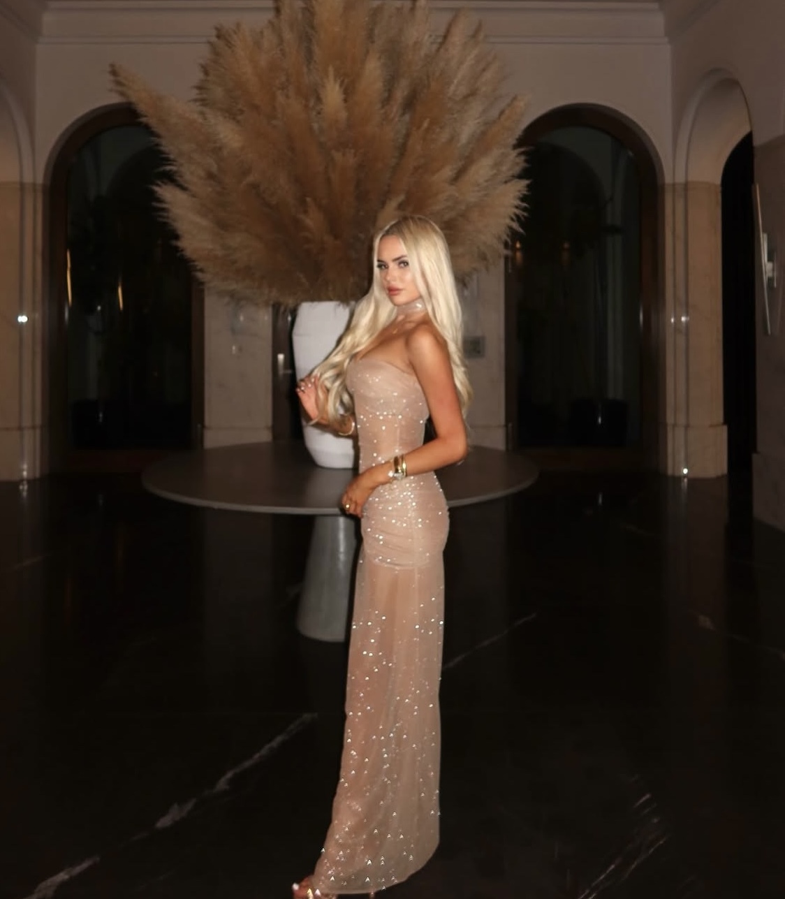Gold Strapless Sequin Glitter Maxi Elegant Party Club Wrap Ruched Dress