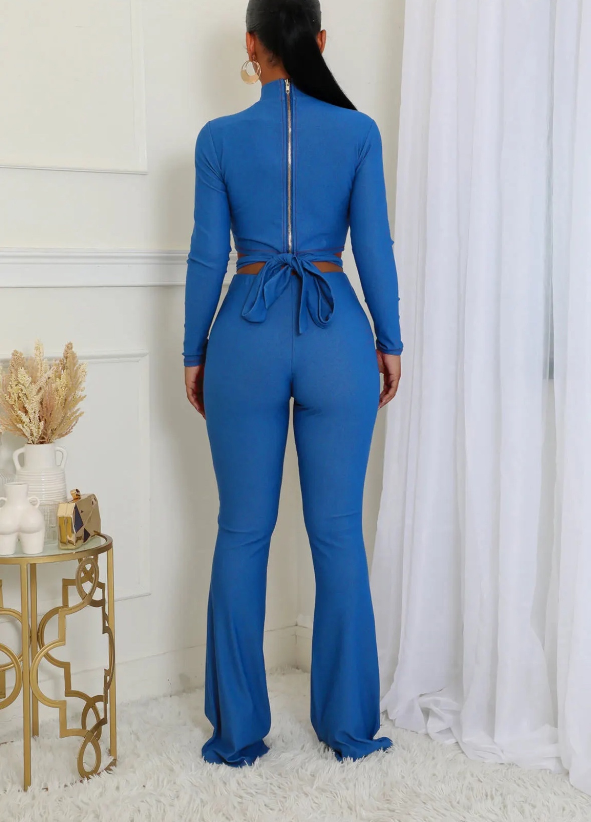 Crop Top & Flare Bottoms Bodycon Set