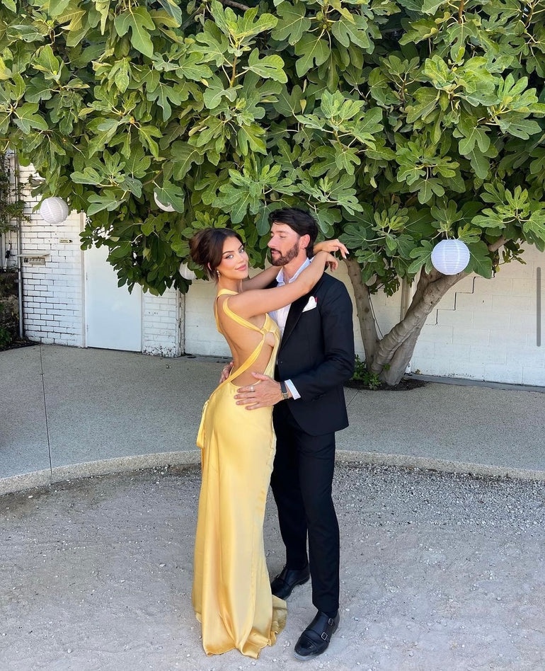 Yellow Open Back One Shoulder Backless Maxi Dress