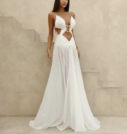 Cut Out Sleeveless Summer Vacatiom Holiday Maxi Dress