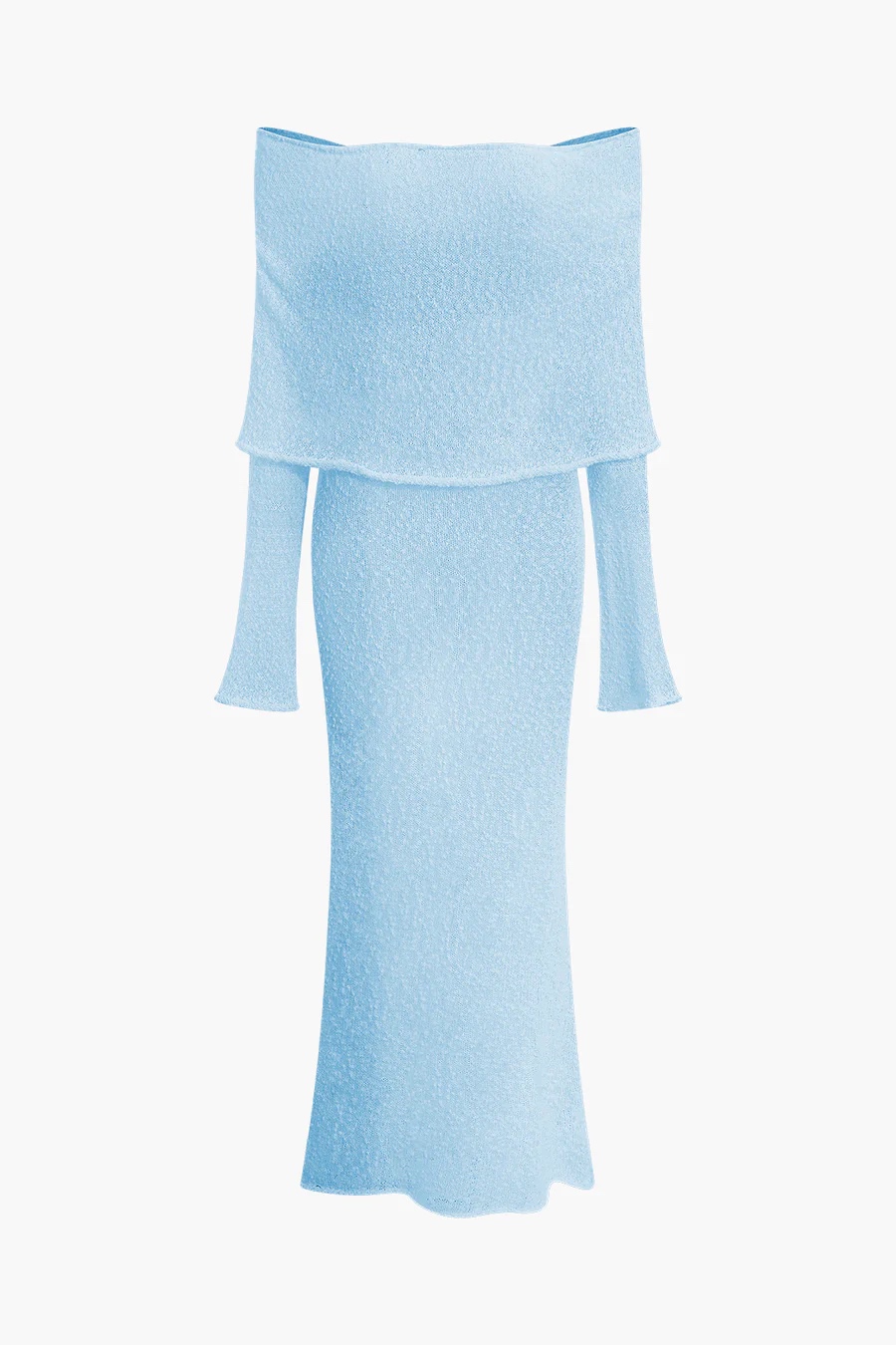 Off Shoulder Knit Summer Vacation Maxi Bodycon Dress