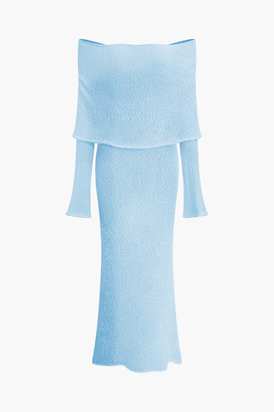 Off Shoulder Knit Summer Vacation Maxi Bodycon Dress