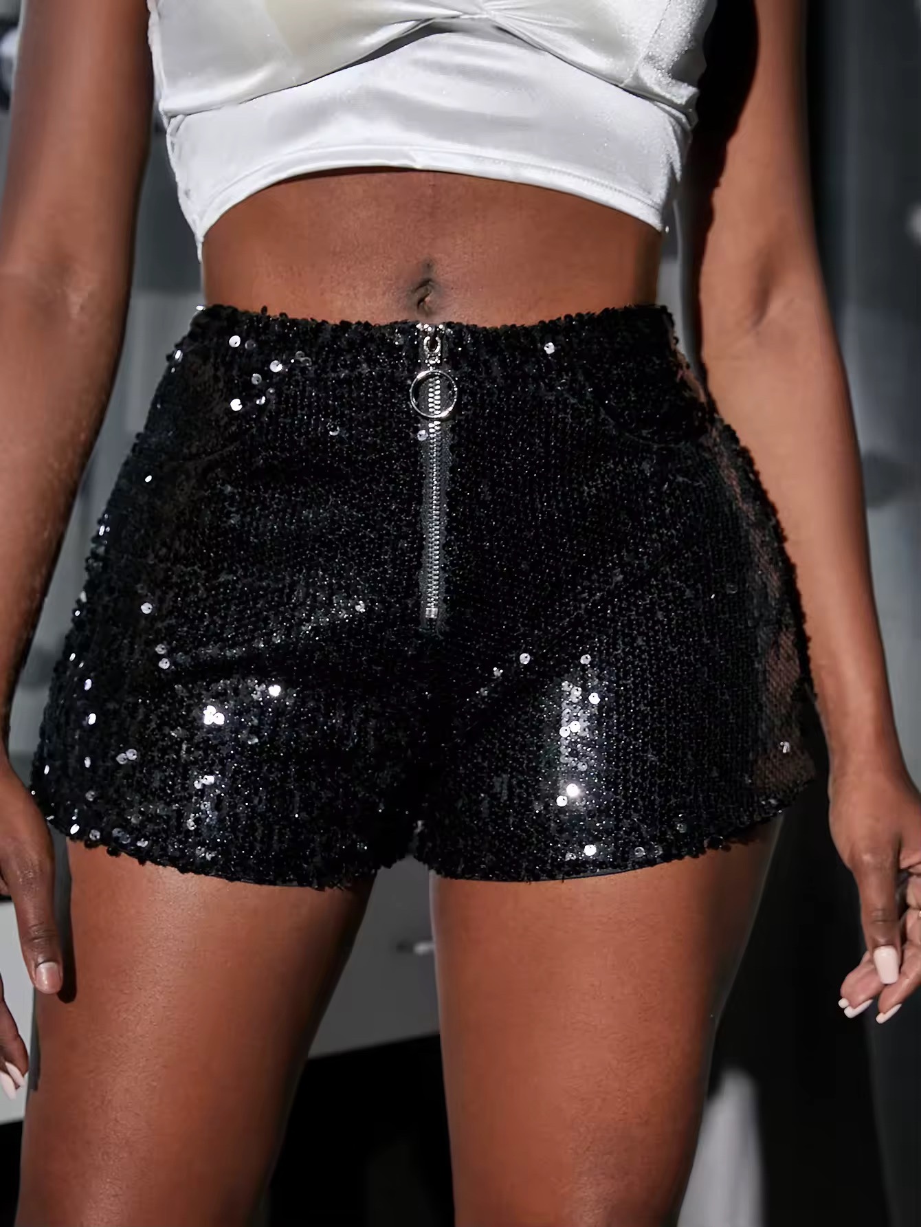 Glitter Sequin Party Mini Shorts