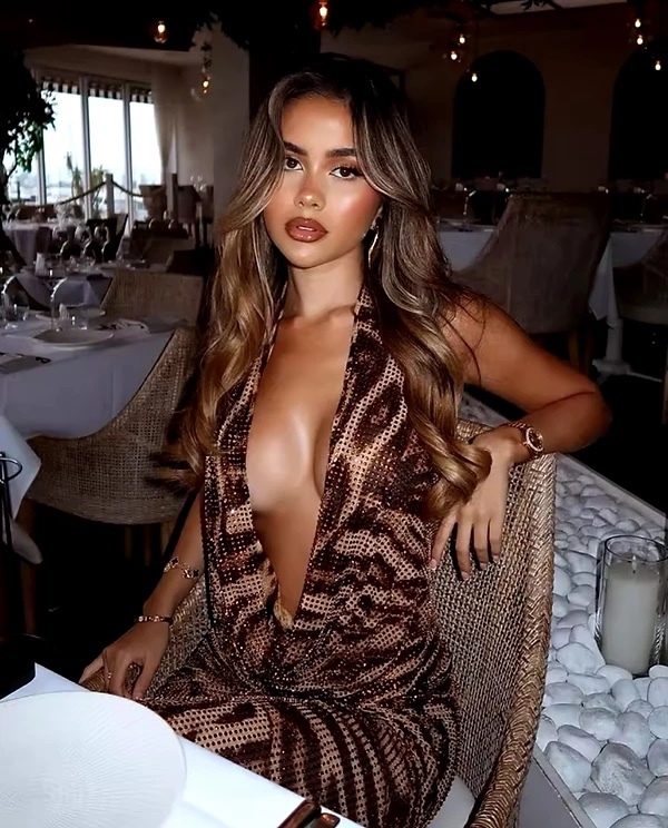Brown Zebra Print Sequin Glitter Maxi Dress