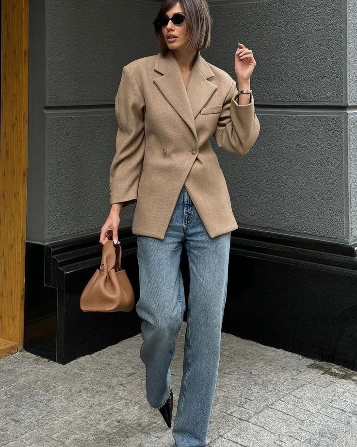 Elegant Double Breasted Button Long Sleeve Blazer