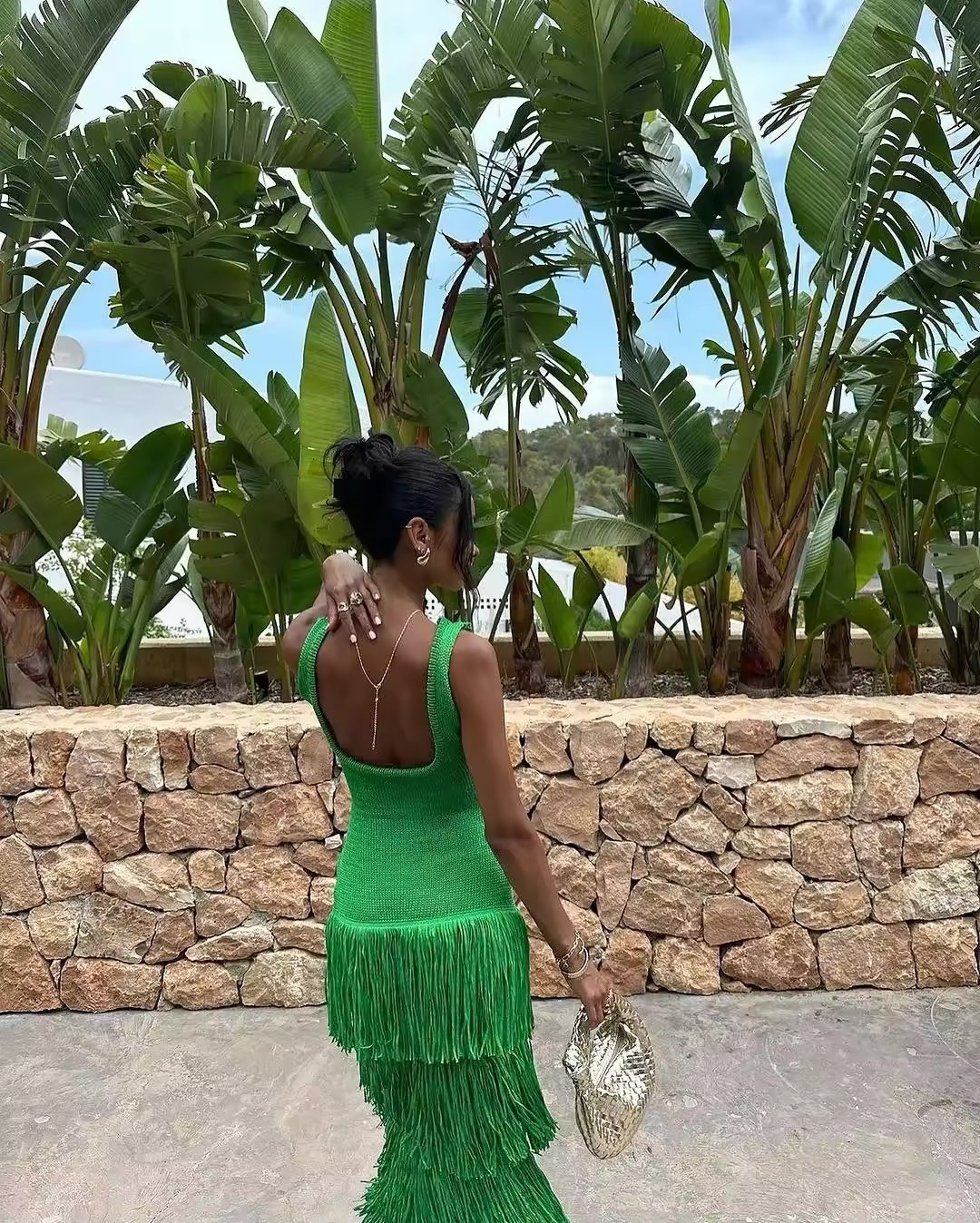 Tassel Sleeveless Bodycon Summer Vacation Holiday Maxi Dress