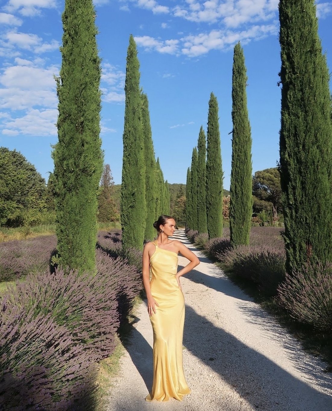 Yellow Open Back One Shoulder Backless Maxi Dress