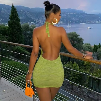 Backless Halter Summer Holiday Bodycon Mini Dress