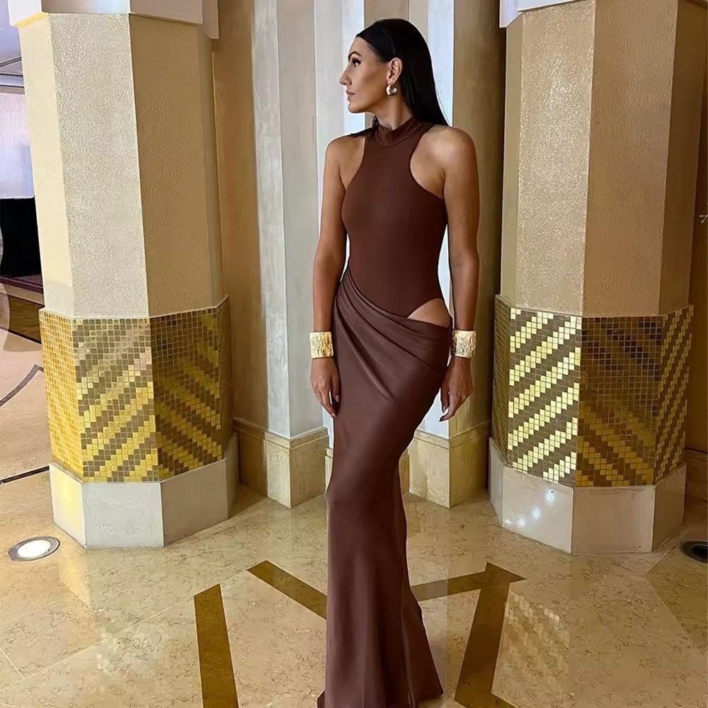 Halter Two Piece Summer Set Bodycon Maxi Skirt
