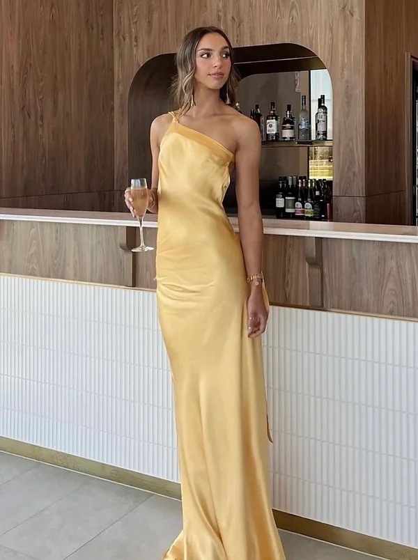 Backless One Shoulder Backless Maxi Dress