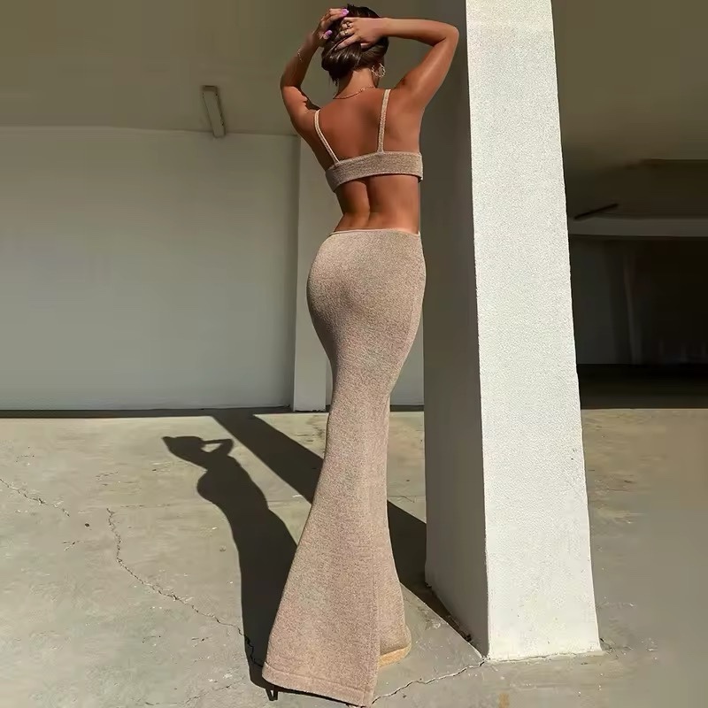 Sleeveless Cut Out Summer Holiday Bodycon Open Backless Maxi Dress