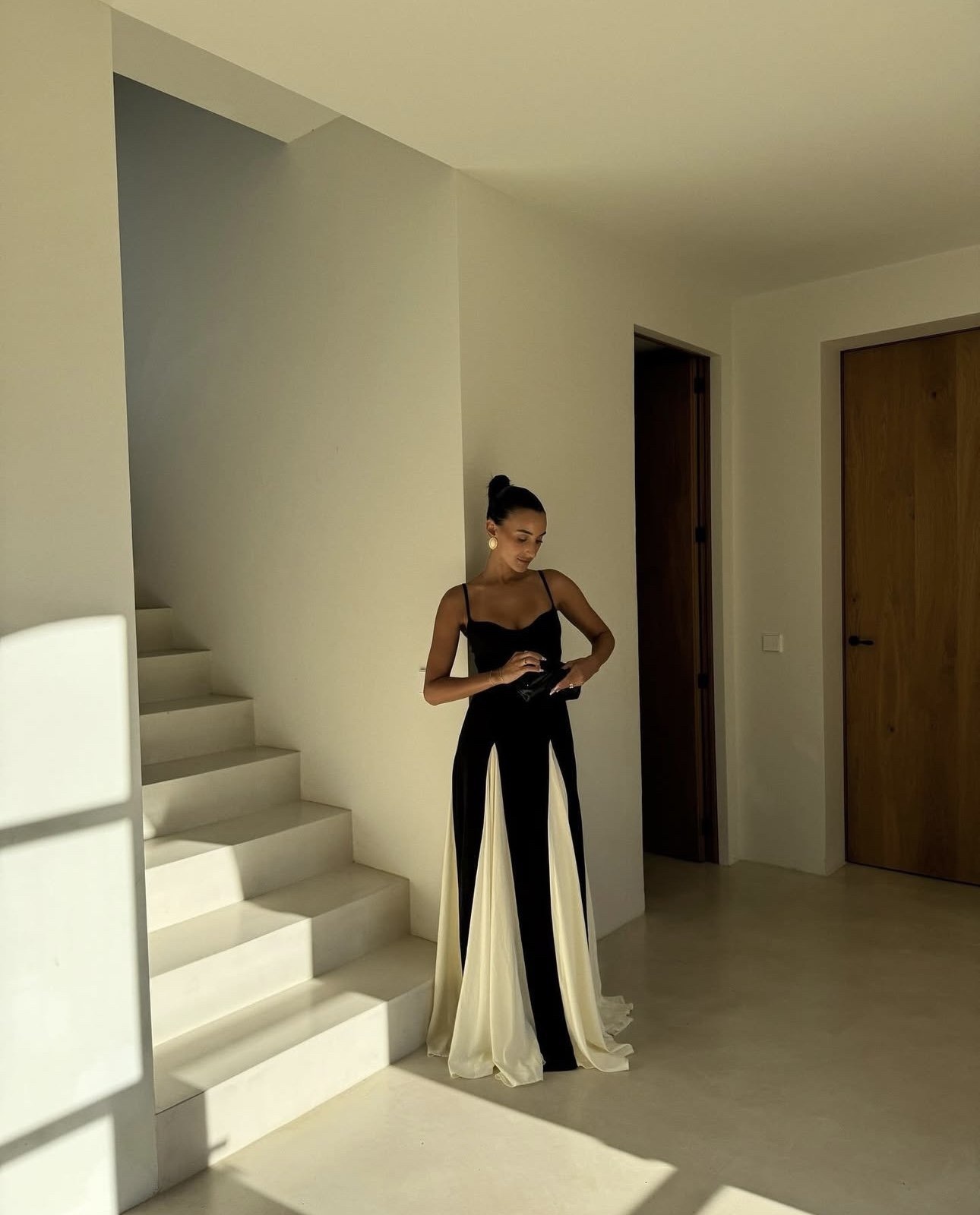 Two Tone Contrast Elegant Sleeveless Maxi Dress