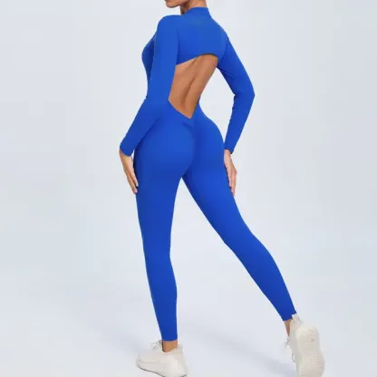 Long Sleeved Backless Bodycon Gym Outfit