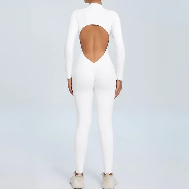 Jumpsuit Long Sleeved Gym Set Women Training Yoga Suit Sportswear Women Sports Jumpsuit Fitness Rompers Stretch Workout Bodysuit