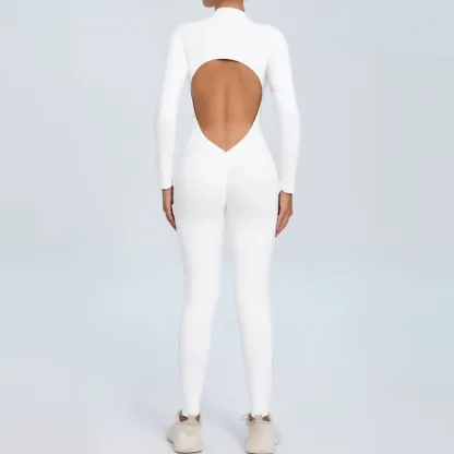 Long Sleeved Backless Bodycon Gym Outfit