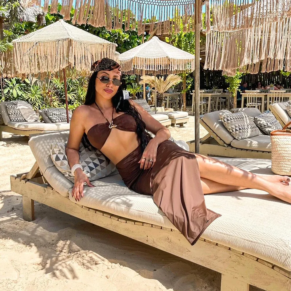 Bikini 3 Piece Set & Cover Up Skirt Set