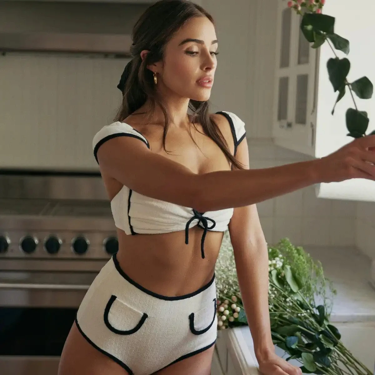 Ribbed Bikini High Waist Bikini Set
