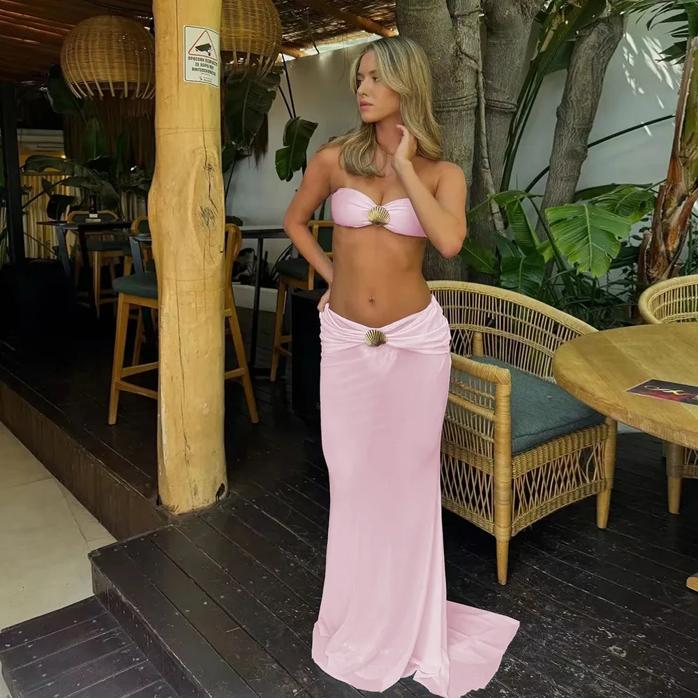 Pink 3 Piece Bikini Set Push Up Set