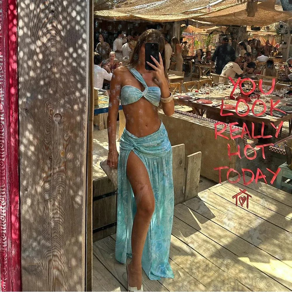 One Shoulder 3 Pieces Bikini Set