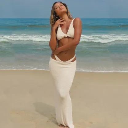 Bikini Set With Beach Skirt Cover-up