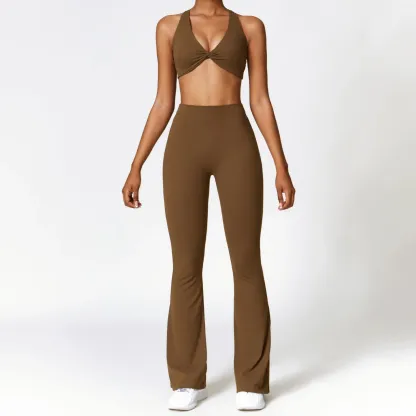 Seamless High Waist Leggings Sports Bra Gym Set