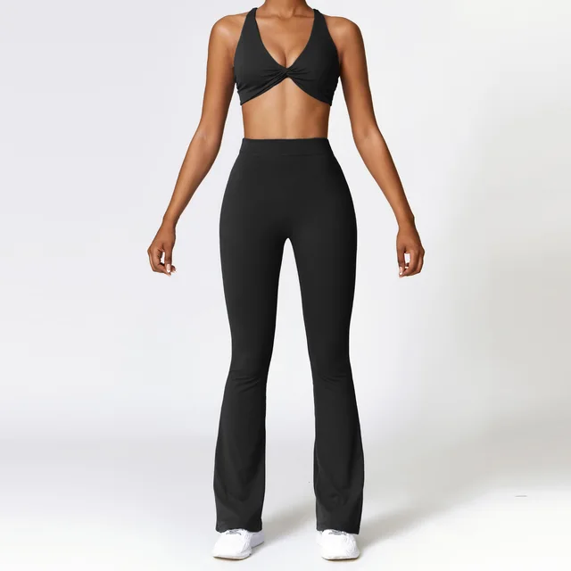 Seamless High Waist Leggings Sports Bra Gym Set