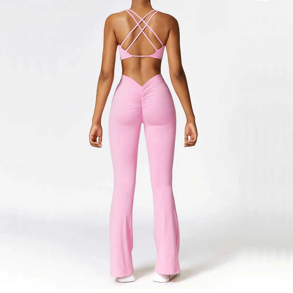 Seamless High Waist Leggings Sports Bra Gym Set