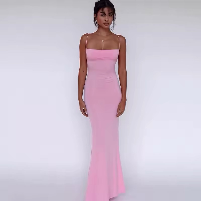 Sleeveless Spaghetti Strap Bodycon Maxi Dress