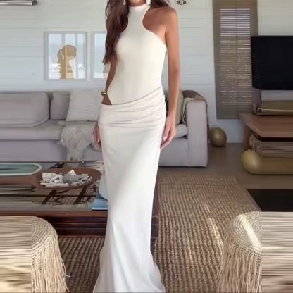 Halter Two Piece Summer Set Bodycon Maxi Skirt
