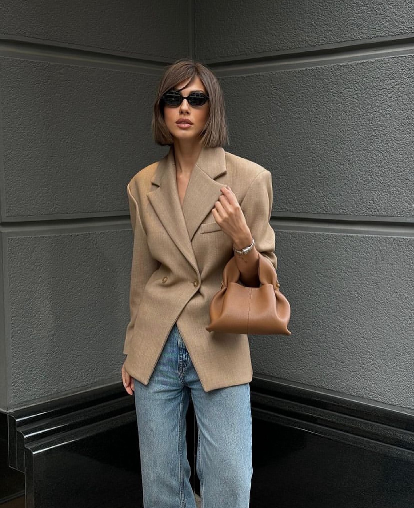 Elegant Double Breasted Button Long Sleeve Blazer
