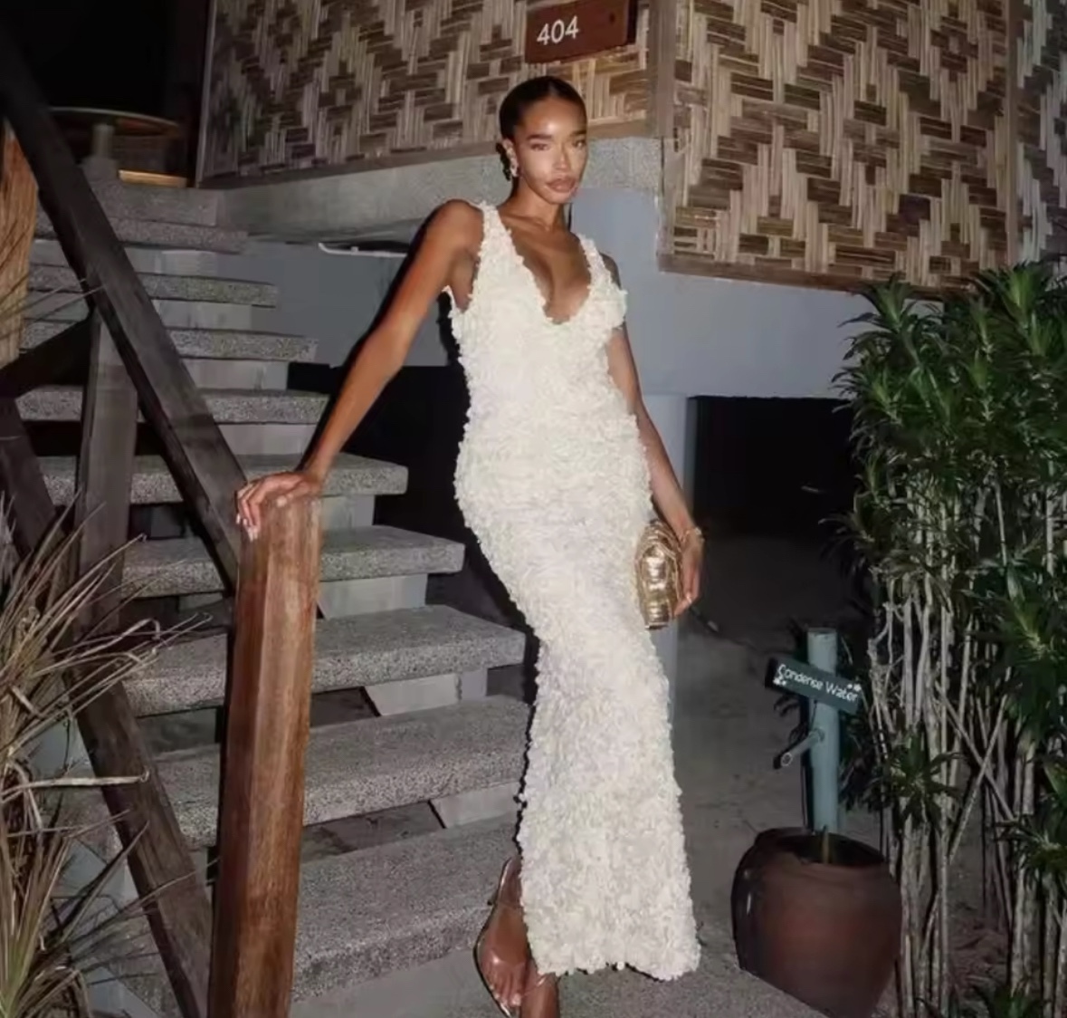 Layered Ruffle Bodycon Sleeveless Long Maxi Dress