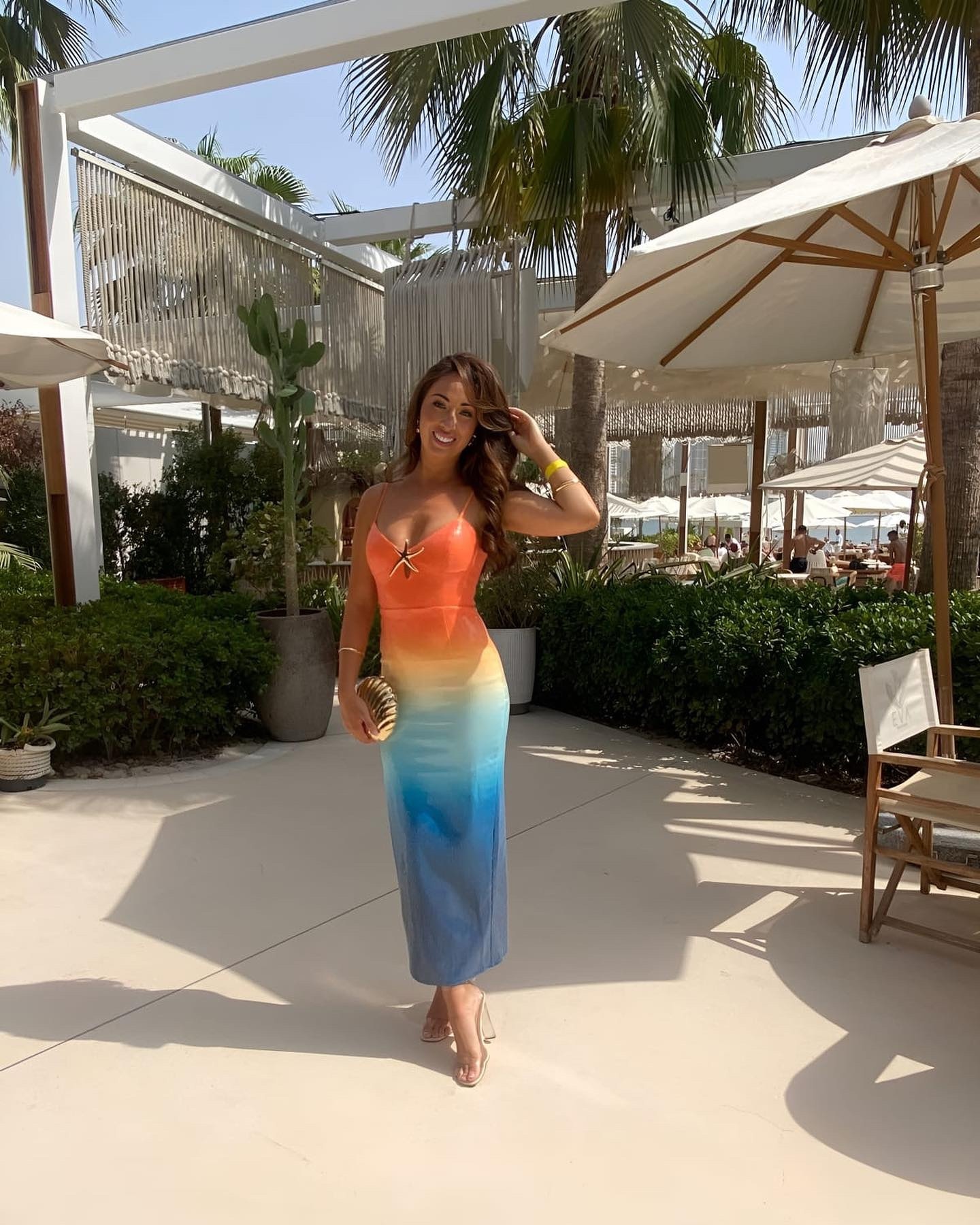 Gradient Color Holiday Vacation Bodycon Summer Maxi Dress