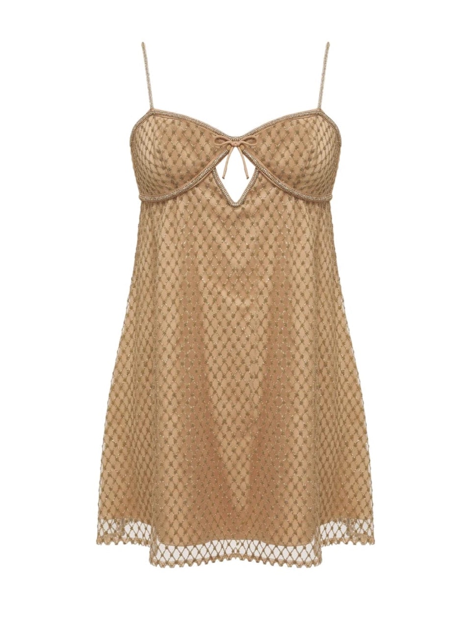 Glitter Gold Spaghetti Strap Party Mini Dress