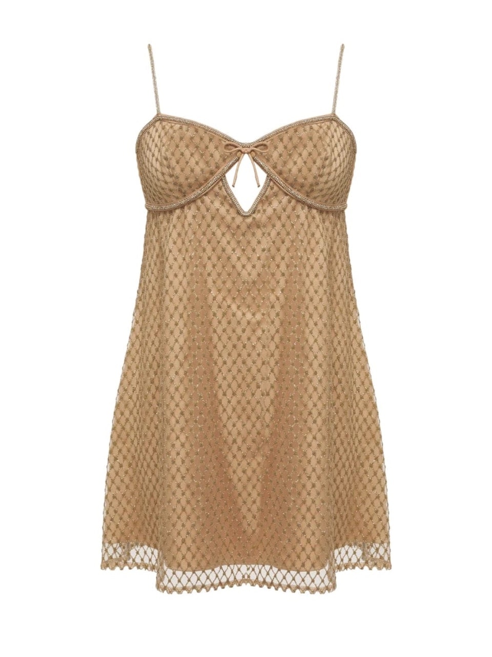 Glitter Gold Spaghetti Strap Party Mini Dress