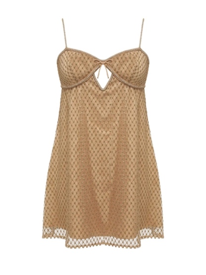 Glitter Gold Spaghetti Strap Party Mini Dress