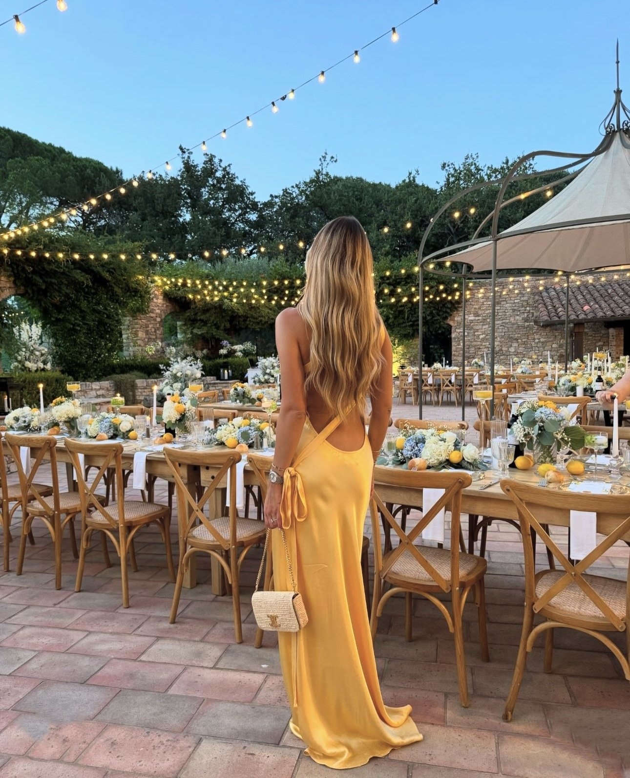 Yellow Open Back One Shoulder Backless Maxi Dress