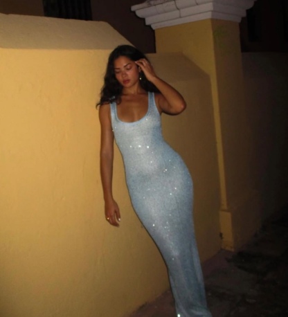 Glitter Bodycon Sleeveless Summer Vacation Holiday Maxi Dress