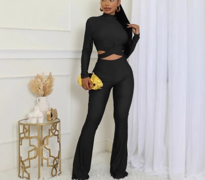 Crop Top & Flare Bottoms Bodycon Set