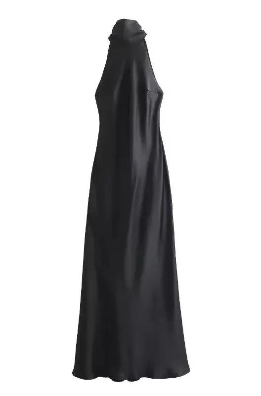 Elegant Satin Silk Occasion Maxi Dress