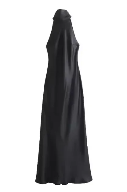 Elegant Satin Silk Occasion Maxi Dress