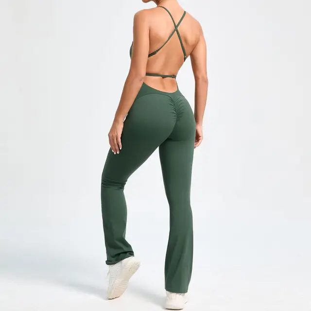 One Piece Backless Fitness Gym Outfit
