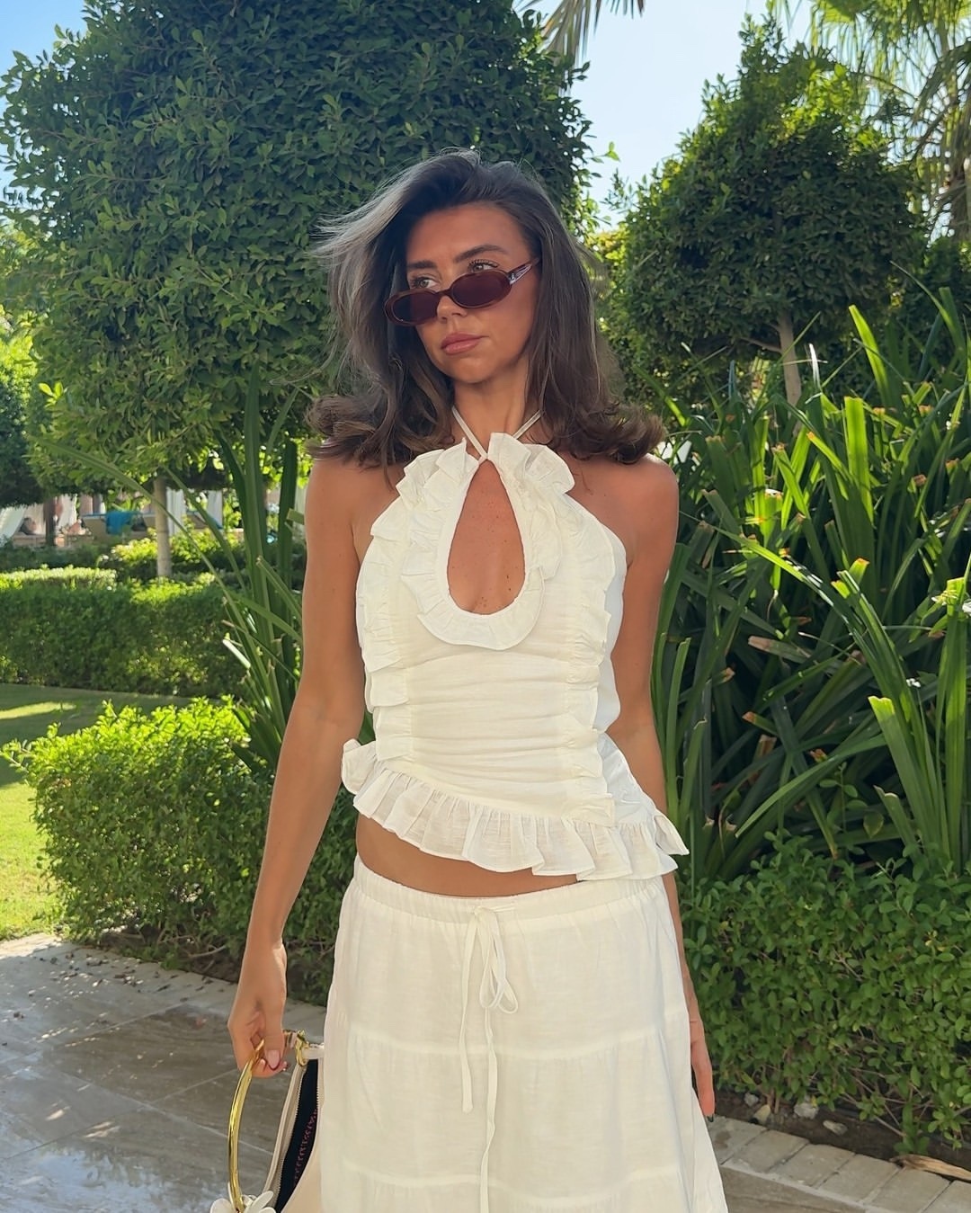 Halter Ruffle Sleeveless Summer Top