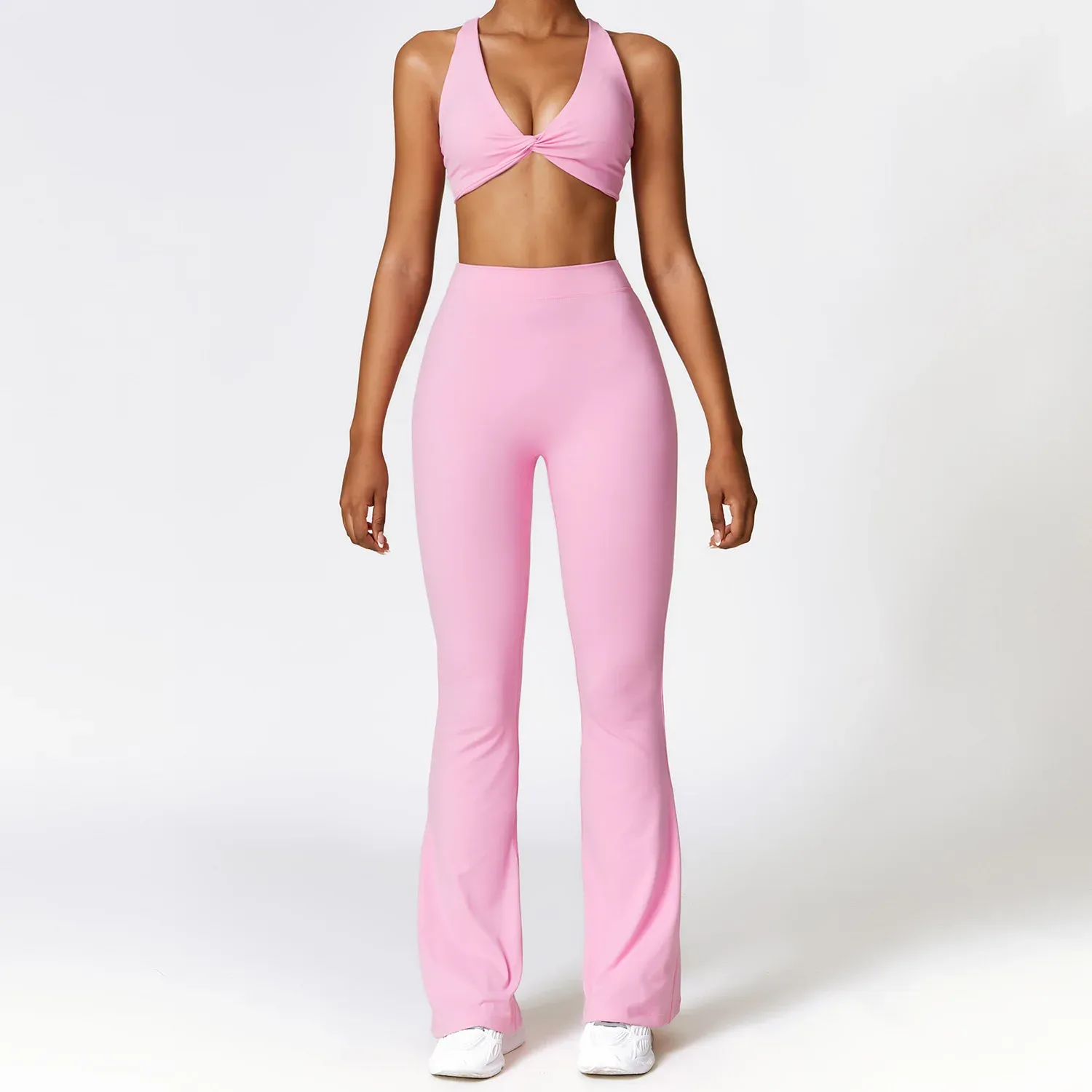 Seamless High Waist Leggings Sports Bra Gym Set