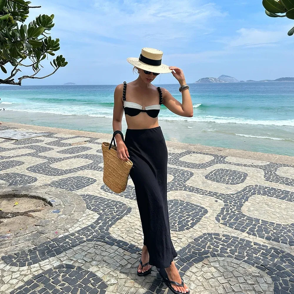 Push Up 3 Piece Cover Up Bikini Set